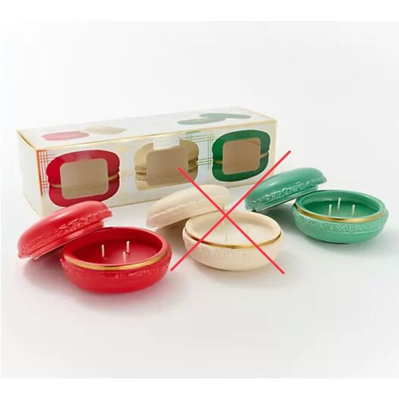 HomeWorx by Slatkin + Co 2 Piece Holiday Macaron Candle Gift Set NWOT - Picture 1 of 3
